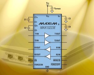 RS232 transceiver beschermt tegen te hoge spanning