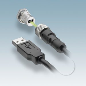 M12-connectoren met Mini-B-USB-aansluiting