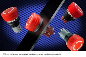 Stopschakelaar met inbouwdiepte van 19 mm