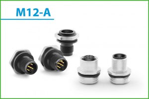 M12 chassisdelen met soldeercontacten