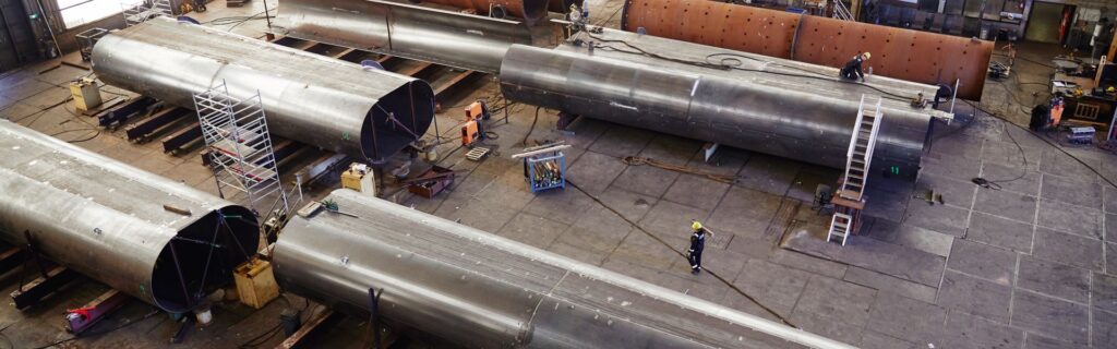 hyperloopbuizen die moeten worden gemonteerd